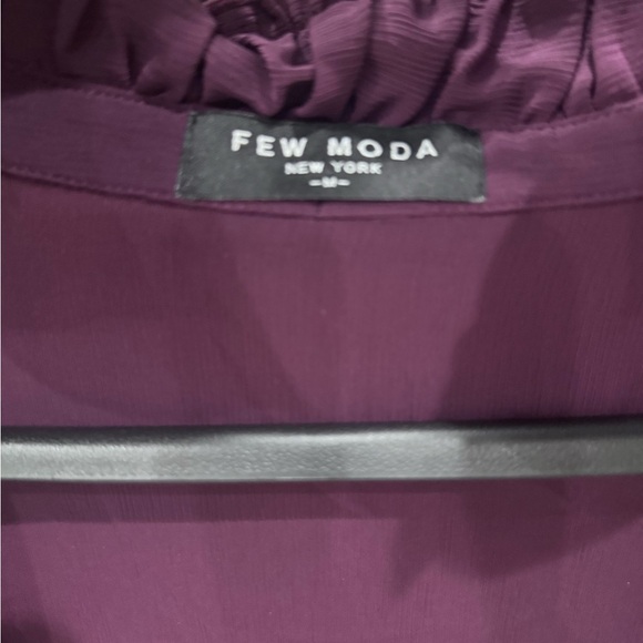 Excellent preloved condition Few Moda Wine Color Hidden-button Blouse Size Med - Picture 9 of 11